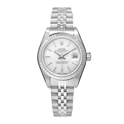 Rolex Stainless Steel 18K White Gold 26mm Oyster Perpetual Datejust Watch Silver 79174 1 of 4