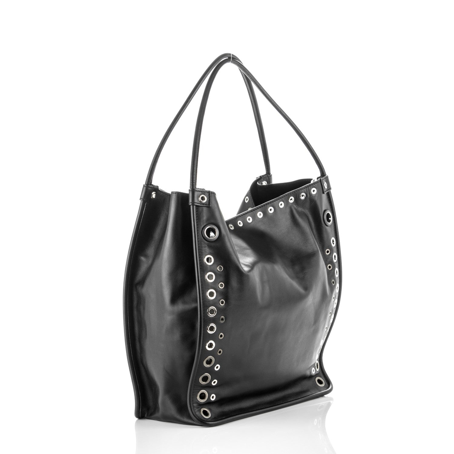Proenza Schouler Soft Calf Medium Grommet Studded Tote Black 3 of 7
