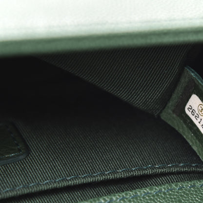 Chanel Caviar Quilted Small Boy Flap Green 10 of 12