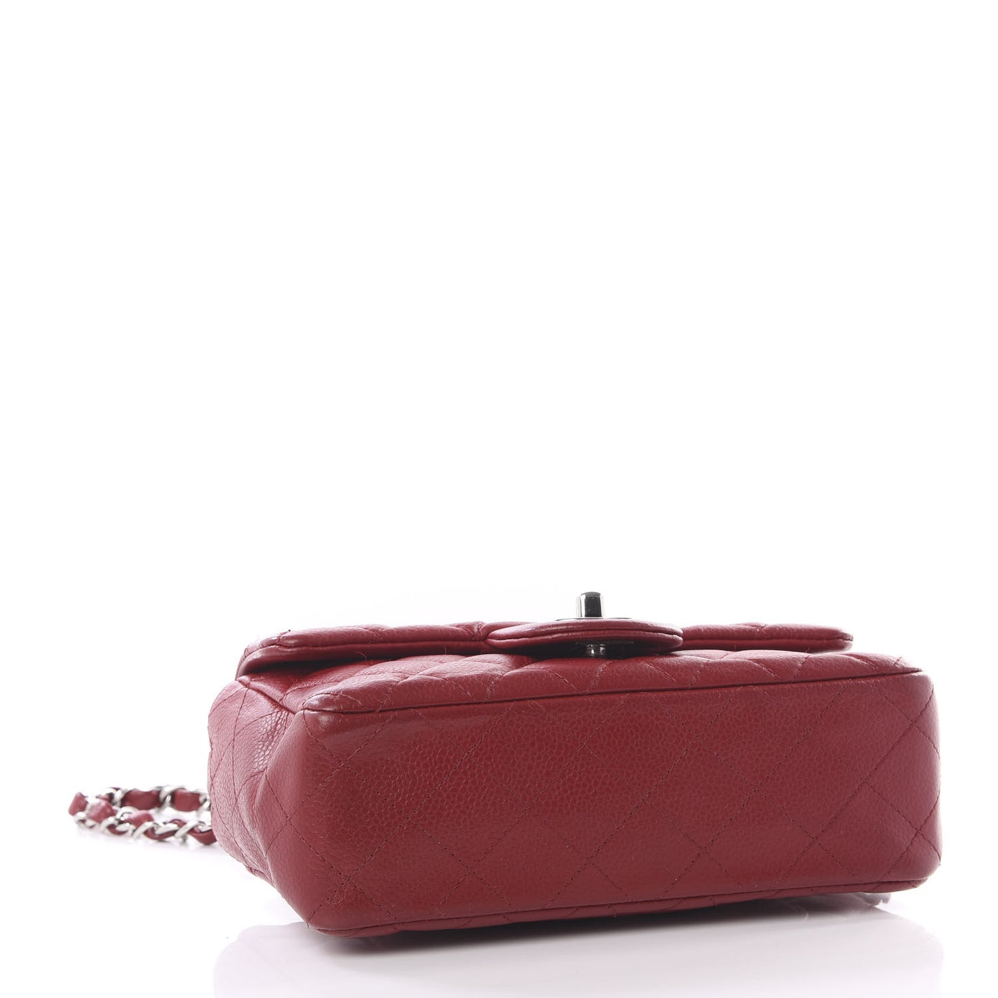 Caviar Quilted Mini Rectangular Flap Red