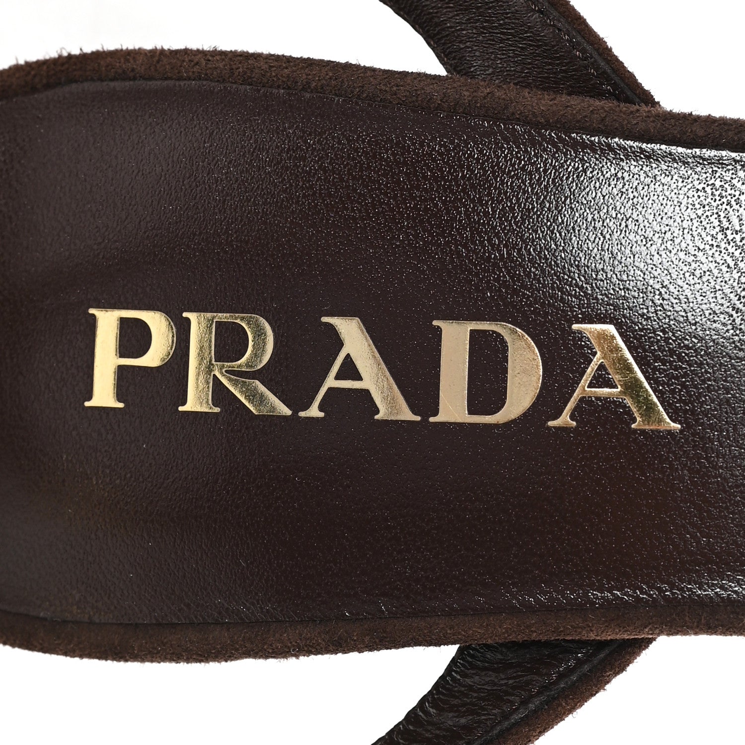 Prada Scamosciata Logo Ankle Strap 40/135mm Platform Sandals 36 Moro 8 of 9