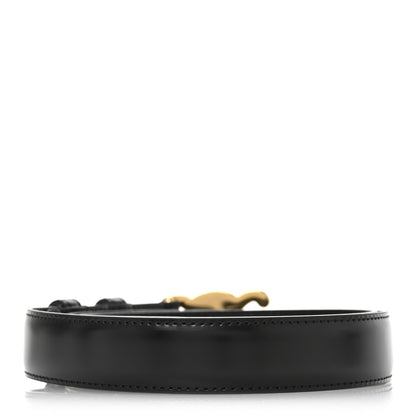 Celine Box Calfskin Medium 25mm Triomphe Belt 80 32 Black 2 of 6