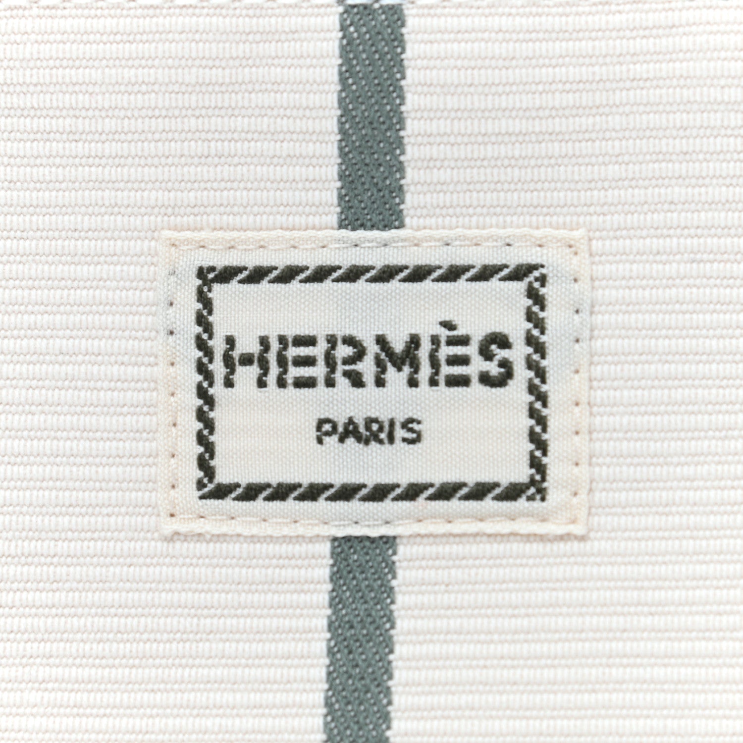 Hermes Cotton Stripe Bolide Rayures Rocabar Mini Travel Cosmetic Pouch Absinthe 7 of 7