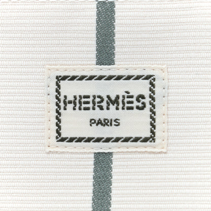 Hermes Cotton Stripe Bolide Rayures Rocabar Mini Travel Cosmetic Pouch Absinthe 7 of 7