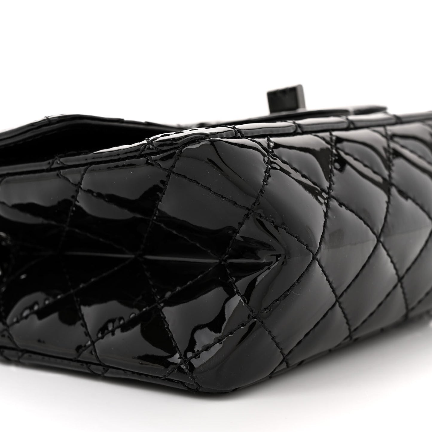Patent Calfskin Quilted 2.55 Reissue Mini Flap So Black