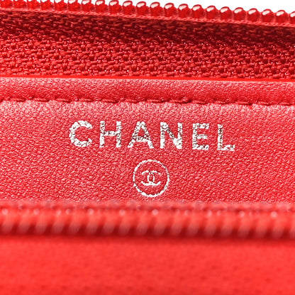 Chanel Lambskin Quilted Small Boy Zip Around Wallet Dark Red 8 of 14