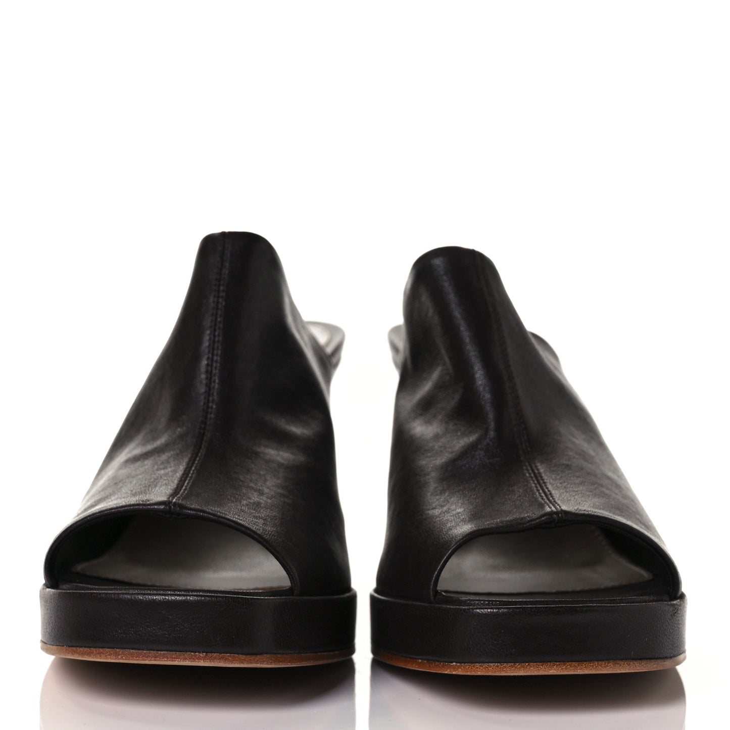 Nappa Stack Mule Sandals 39 Fondente