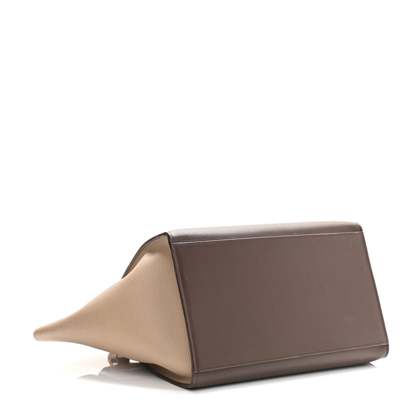 Satin Baby Grained Calfskin Medium Tri-Color Trapeze Tan