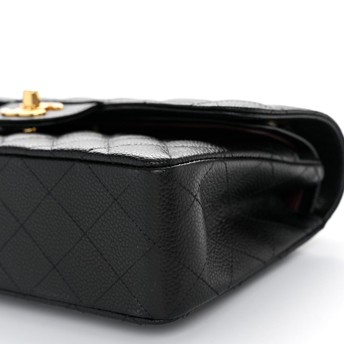 Caviar Quilted Small Double Flap Black