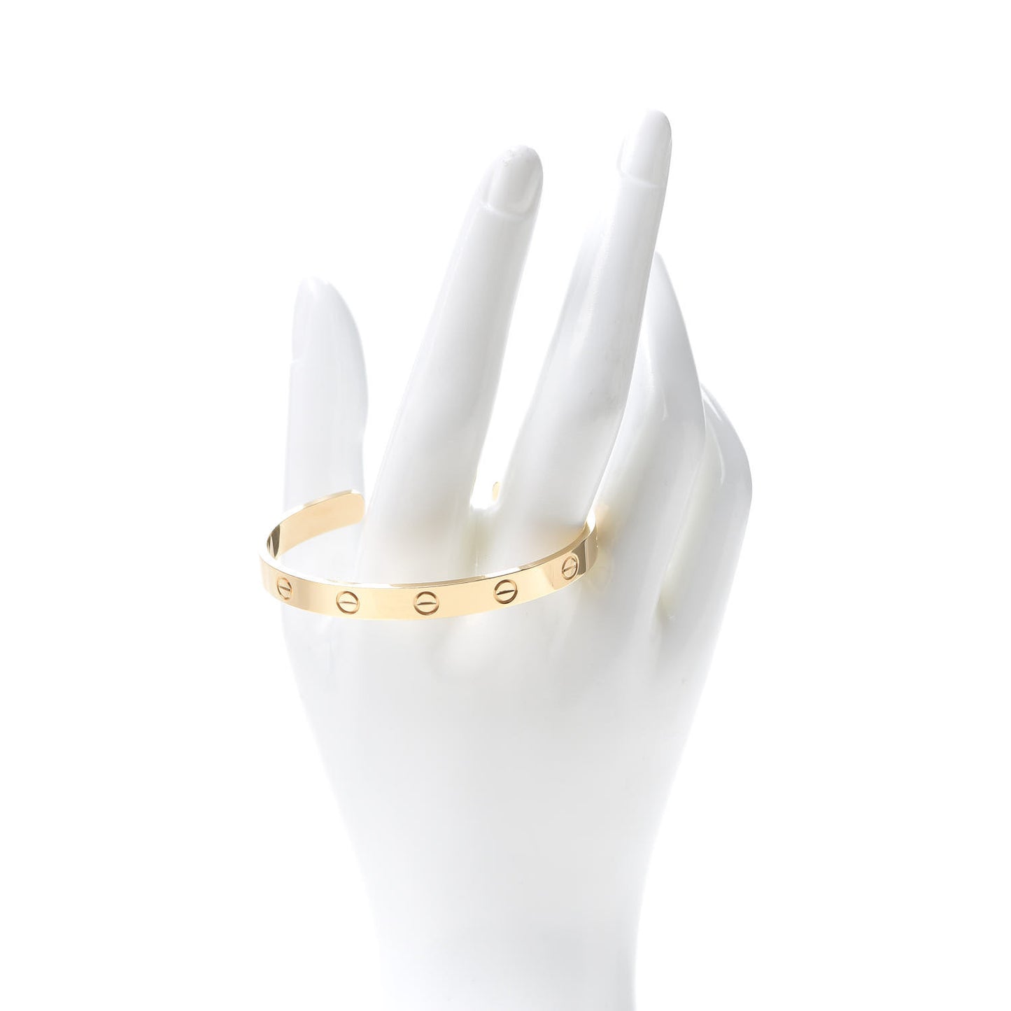 18K Yellow Gold LOVE Cuff Bracelet 17