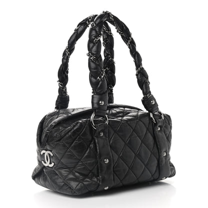 Chanel Distressed Lambskin Lady Braid Small Tote Black 3 of 11