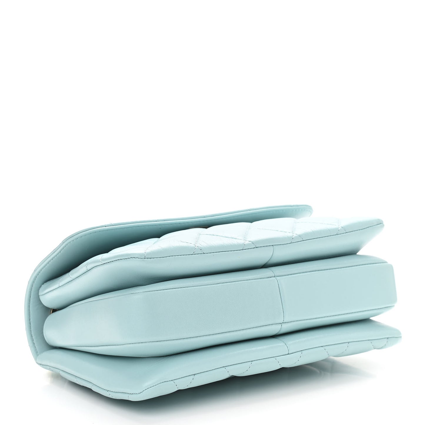 Lambskin Quilted Small Trendy CC Flap Dual Handle Bag Light Blue