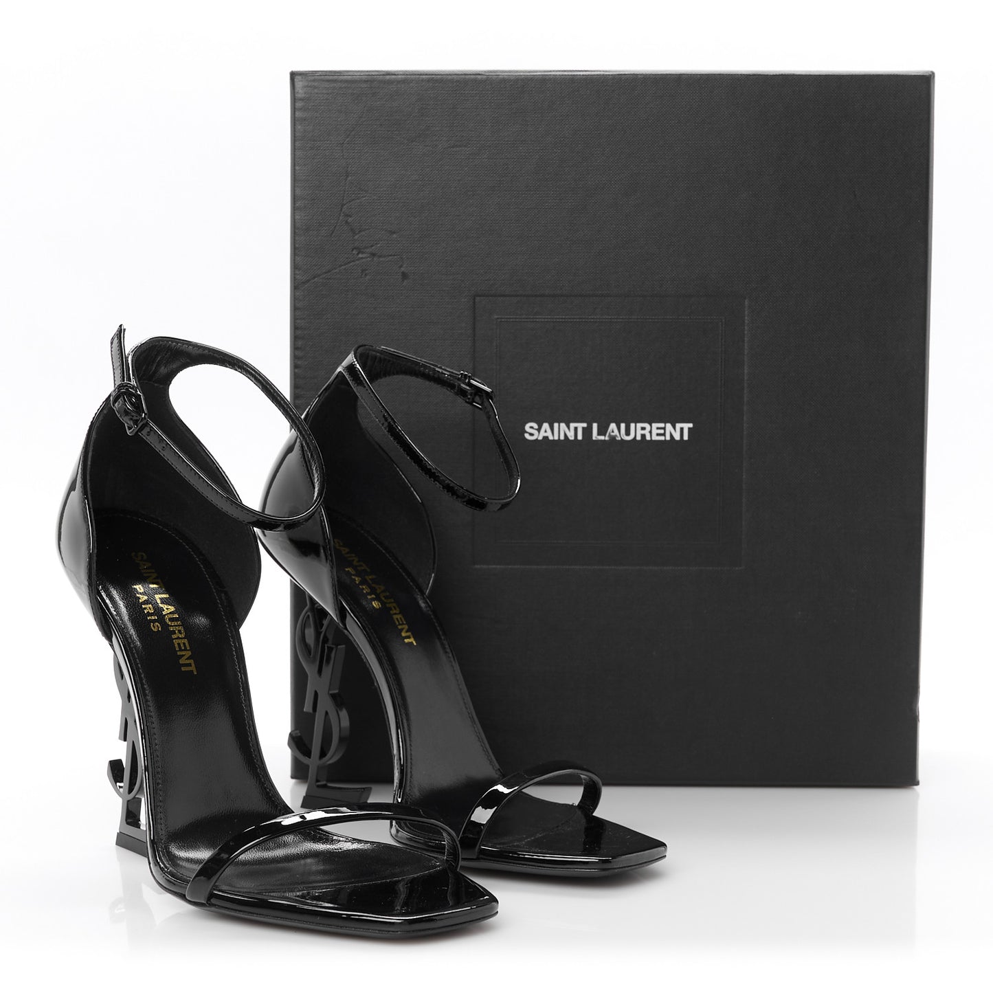 Patent Calfskin Opyum 110 Sandals 37 Black