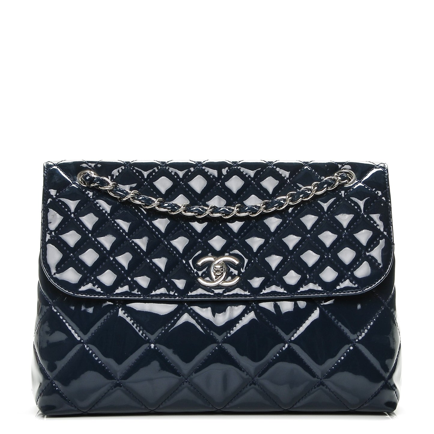 Vinyl Quilted In The Business Flap Navy Blue