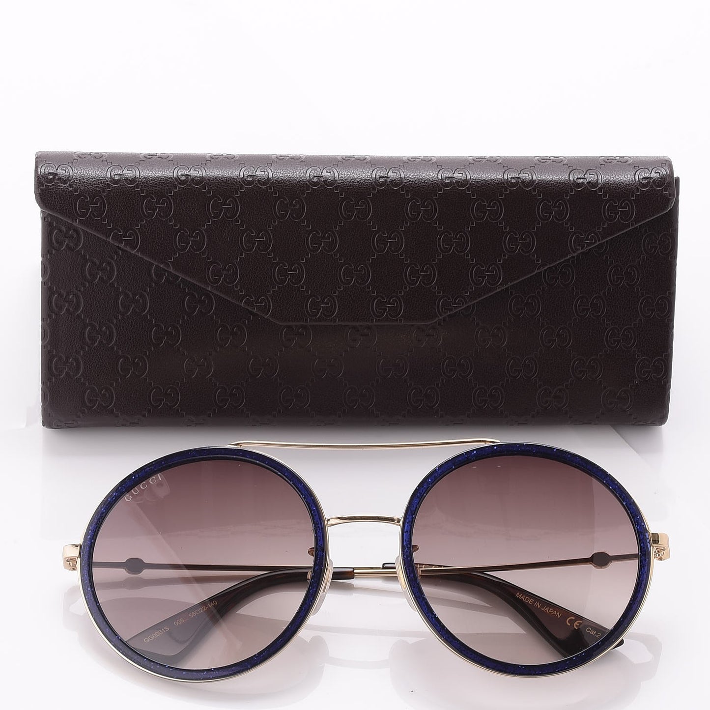 Round Glitter Sunglasses GG0061S Blue