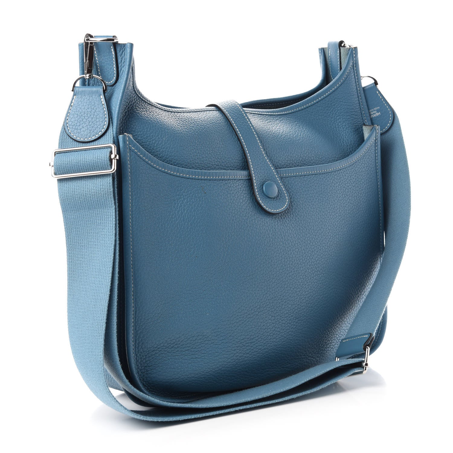 Hermes Taurillon Clemence Evelyne III GM Blue Jean 3 of 12