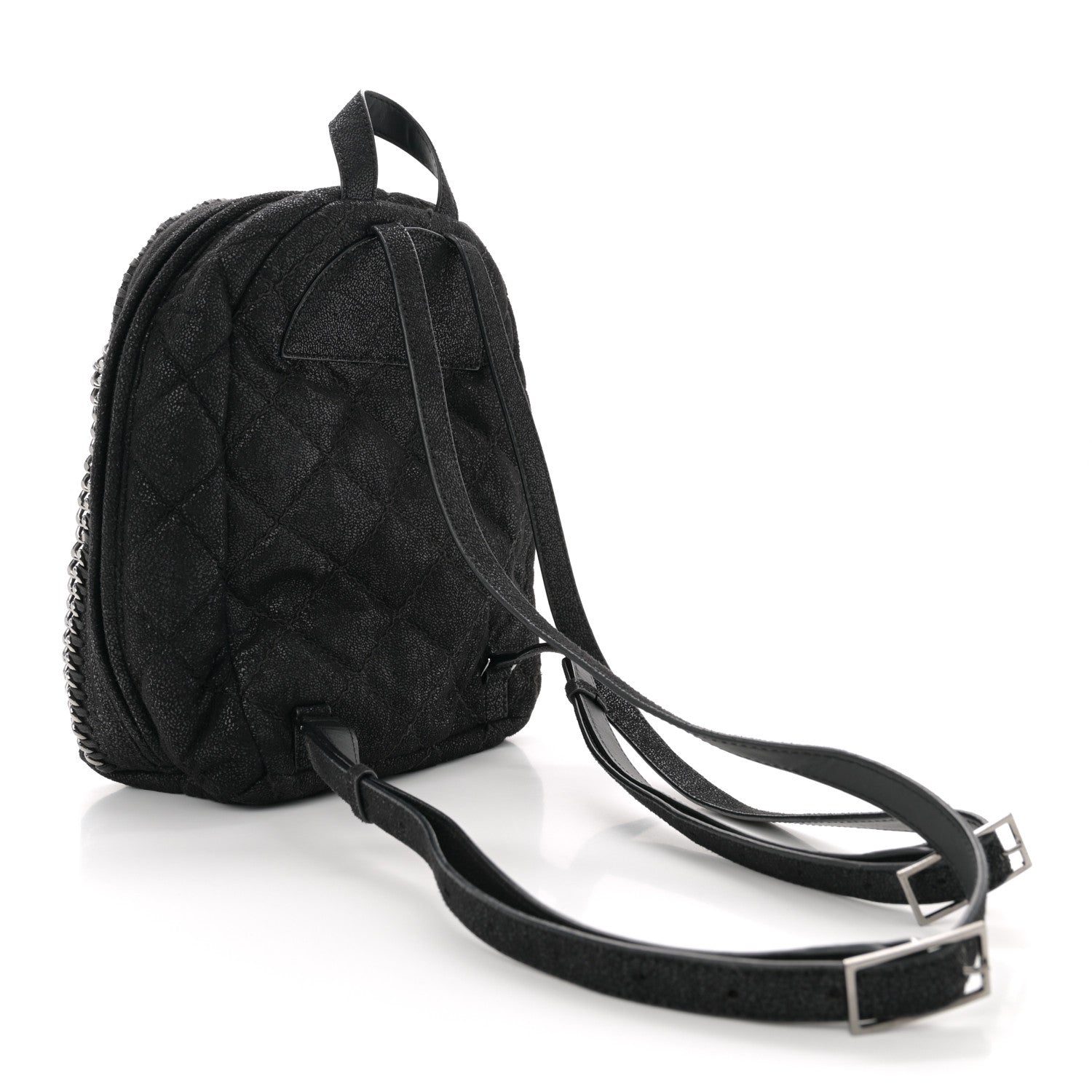Stella McCartney Shaggy Deer Quilted Mini Falabella Backpack Black 2 of 9