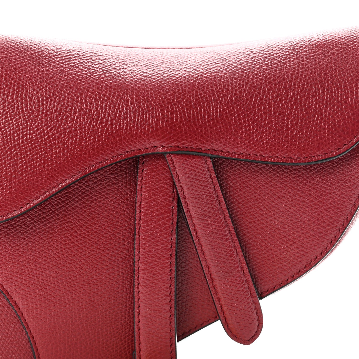 Christian Dior Grained Calfskin Mini Saddle Bag Red 8 of 11