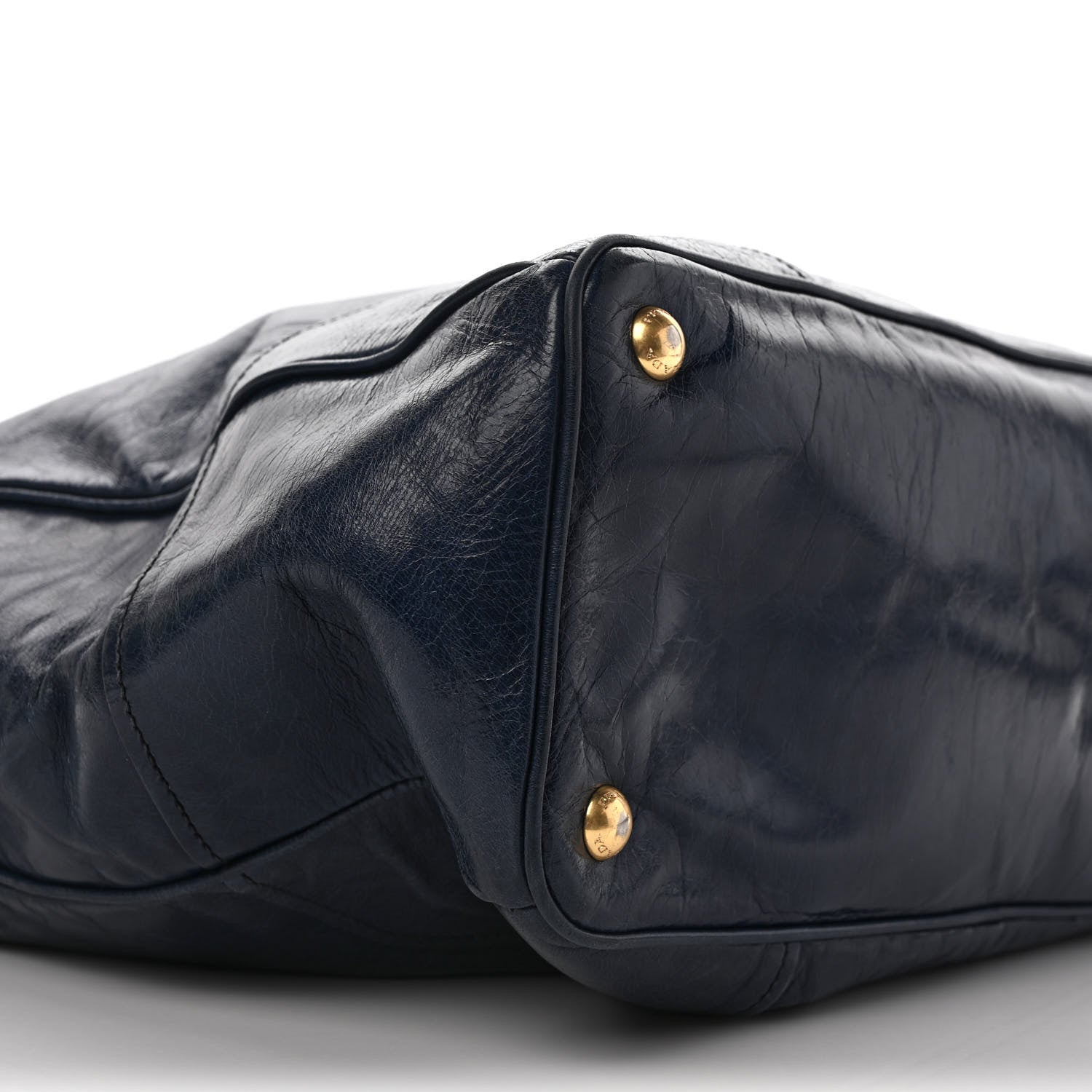 Prada Vitello Shine Shopping Satchel Navy 9 of 13