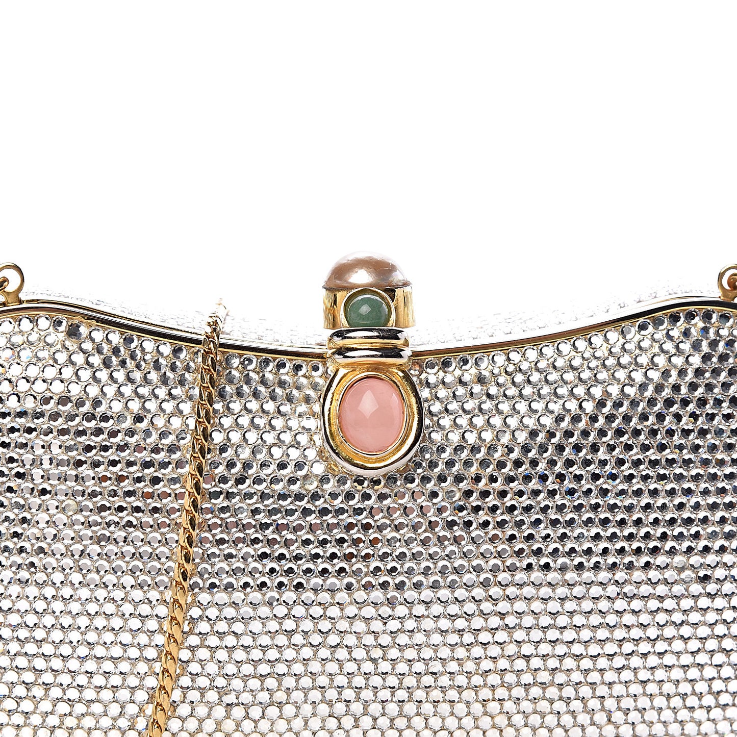Swarovski Crystal Minaudiere Clutch Gold