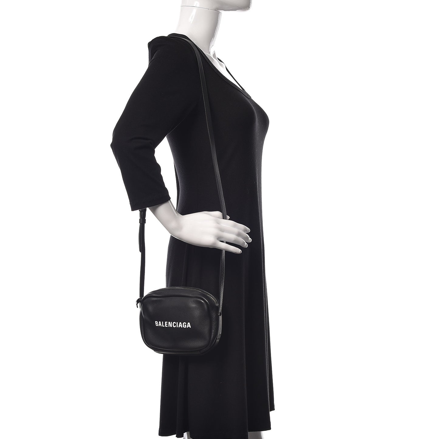 Calfskin Logo XS Everyday Camera Bag Black