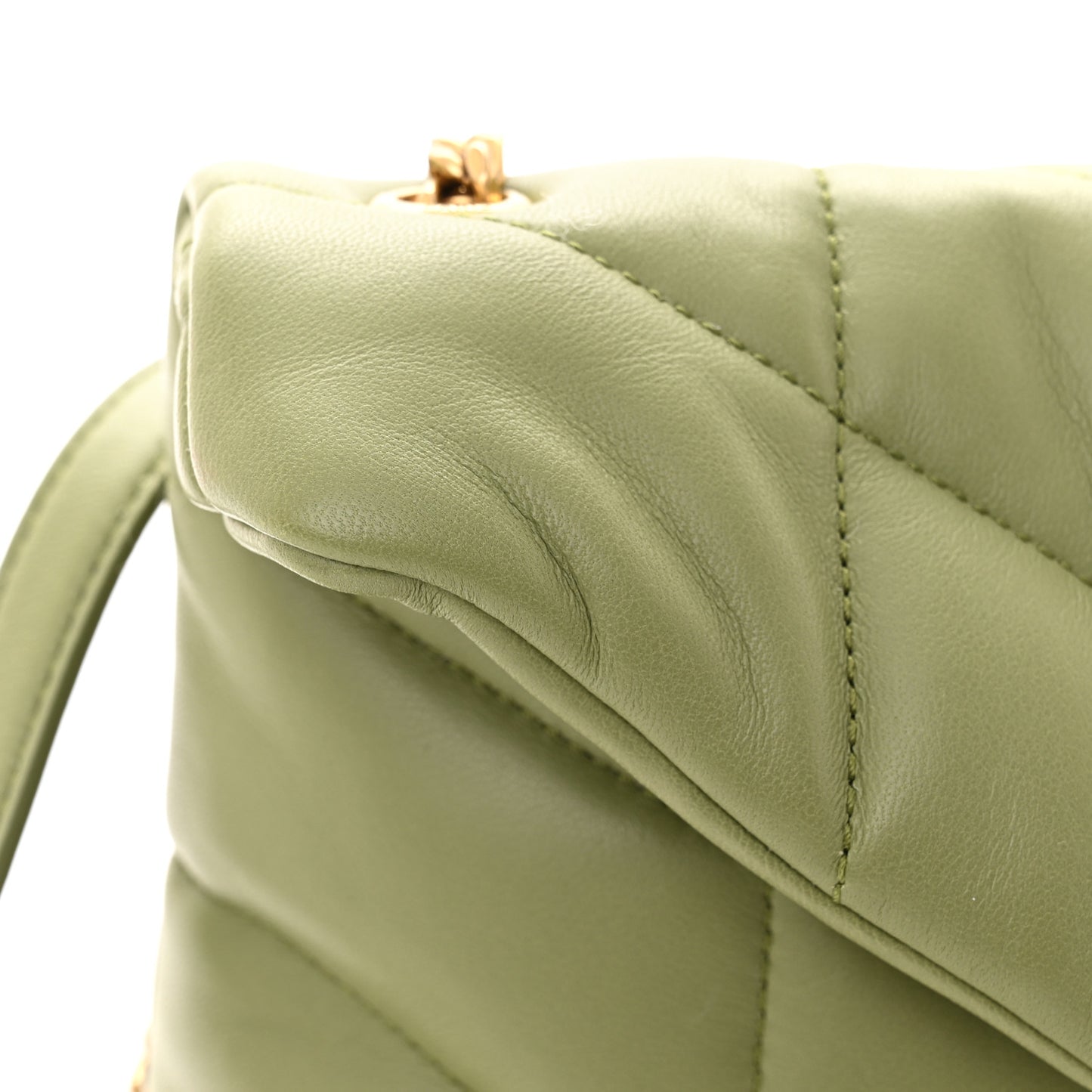 Lambskin Quilted Toy Loulou Puffer Monogram Chain Satchel Light Pistache