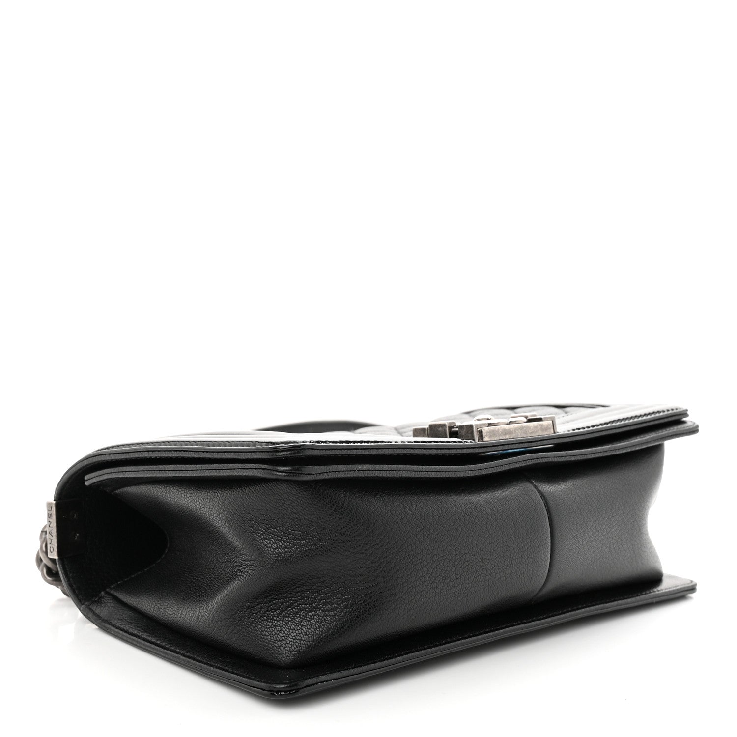 Chanel Goatskin Quilted Patent Medium Duo Boy Flap Black 4 of 12