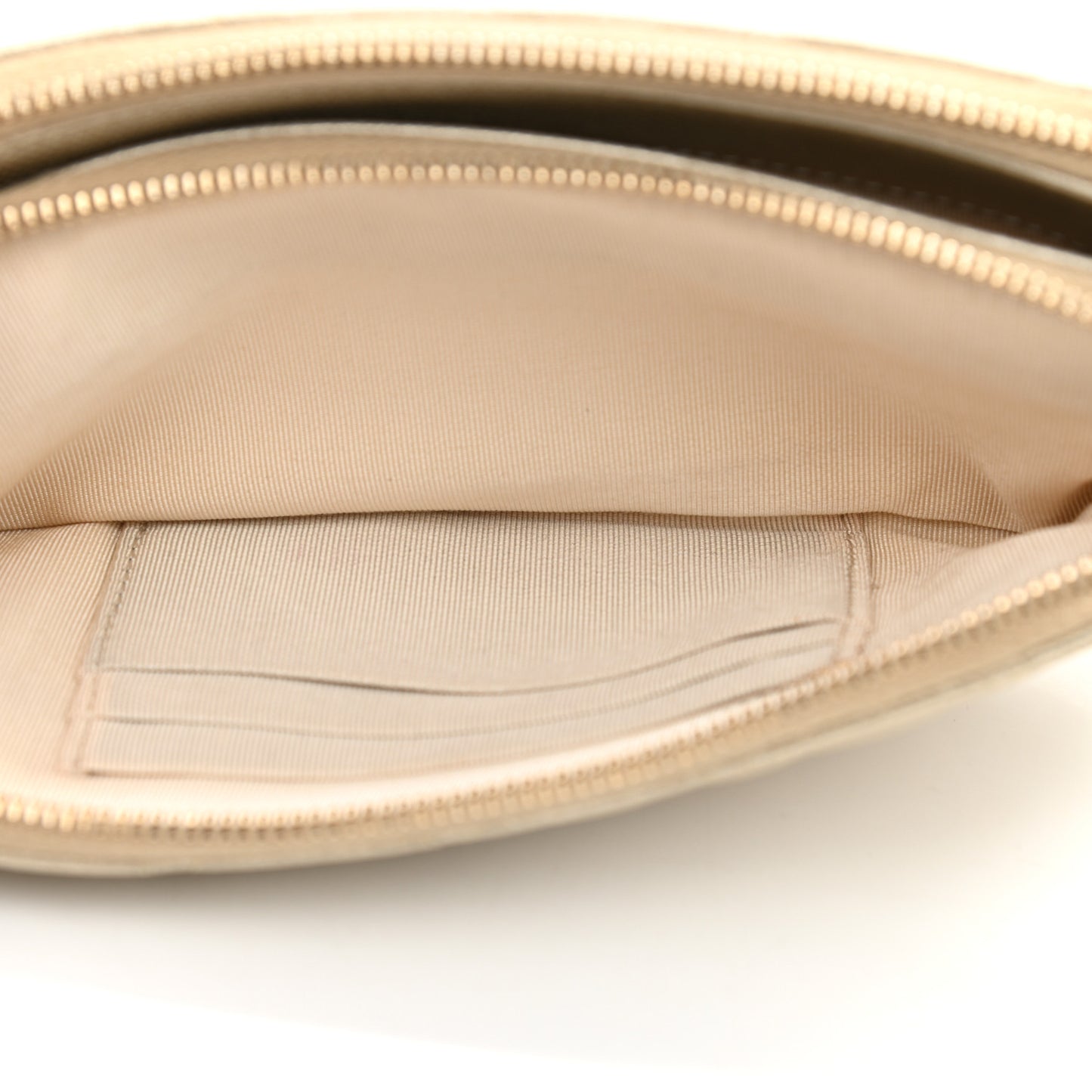 Metallic Caviar Quilted Small Clutch With Chain Gold