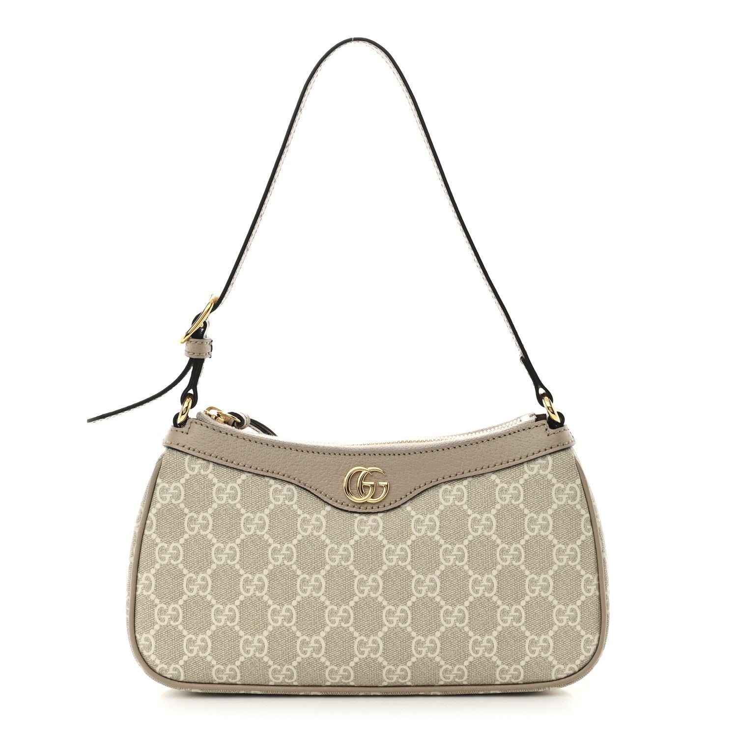 Gucci GG Supreme Monogram Textured Dollar Calfskin Small Ophidia Hobo Beige Mystic White Oatmeal 1 of 14