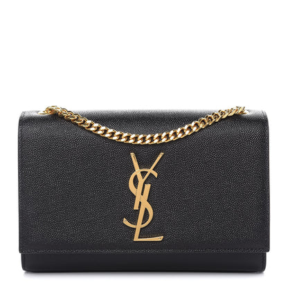 Saint Laurent Grain De Poudre Small Monogram Kate Satchel Black 1 of 9