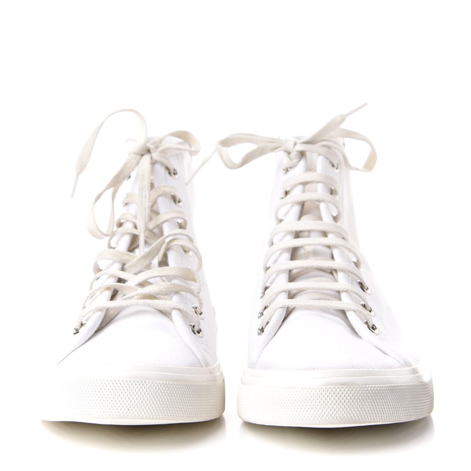 Saint Laurent Canvas Womens Malibu High Top Sneakers 38 Optic White 2 of 11