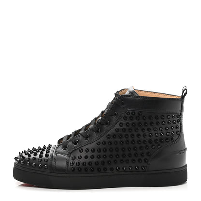 Christian Louboutin Calfskin Mens Louis Spikes Flat Sneakers 44 Black 1 of 9
