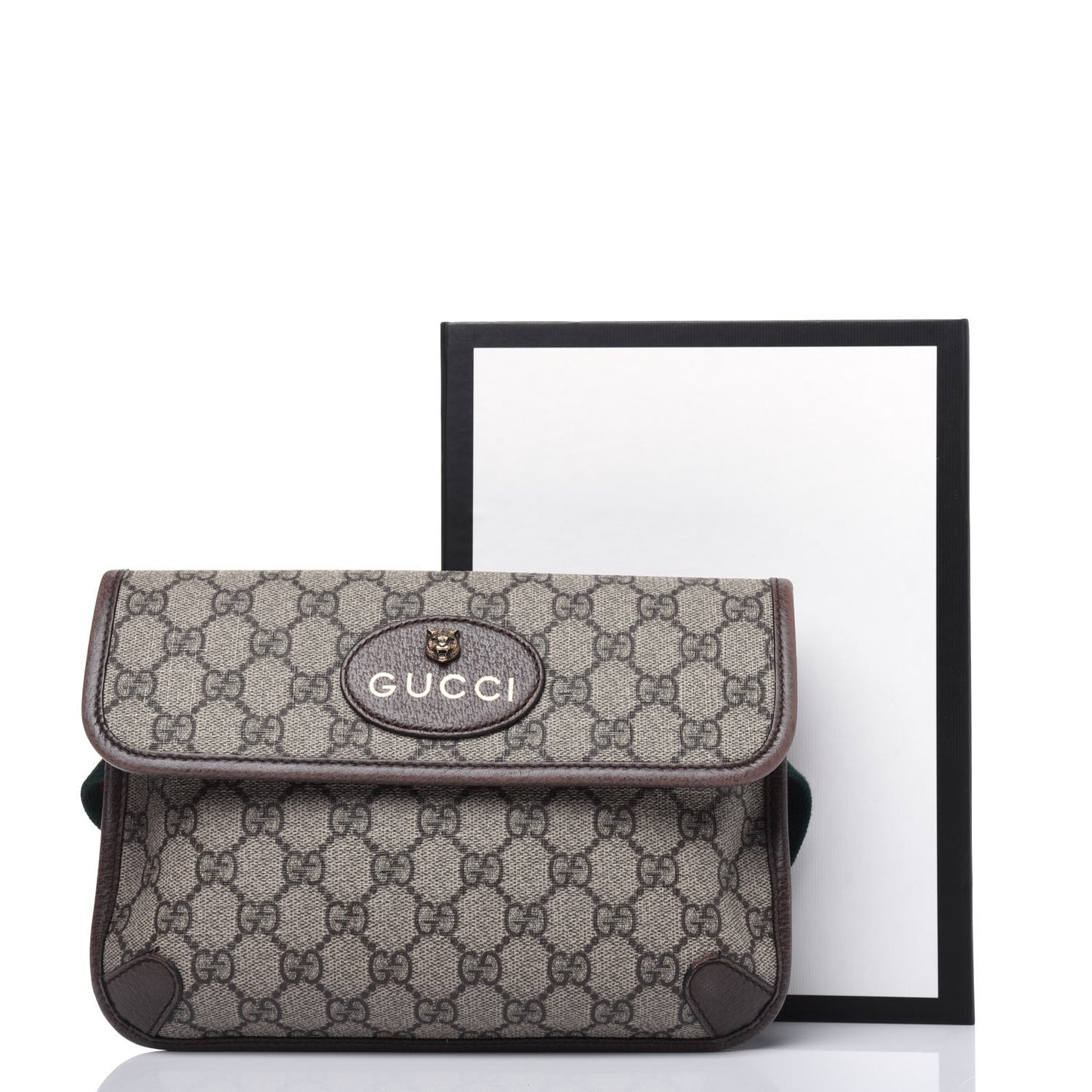 GG Supreme Monogram Neo Vintage Web Belt Bag Brown