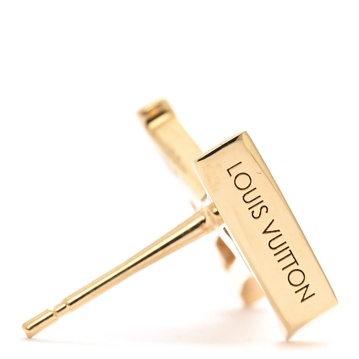 Metal Enamel LV Iconic Earrings Gold Pink