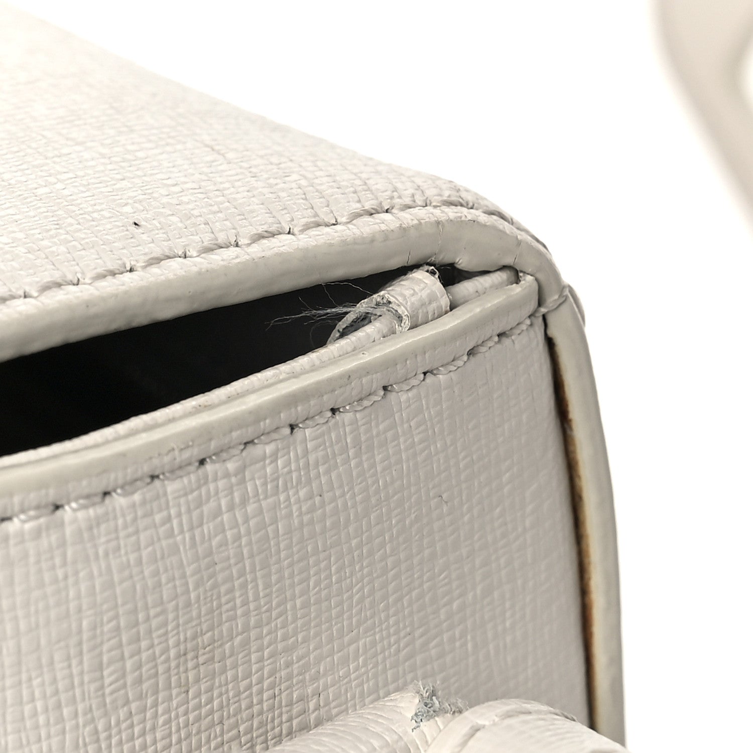 Off-White Saffiano Striped Mini Diag Binder Clip Bag White Black 10 of 11