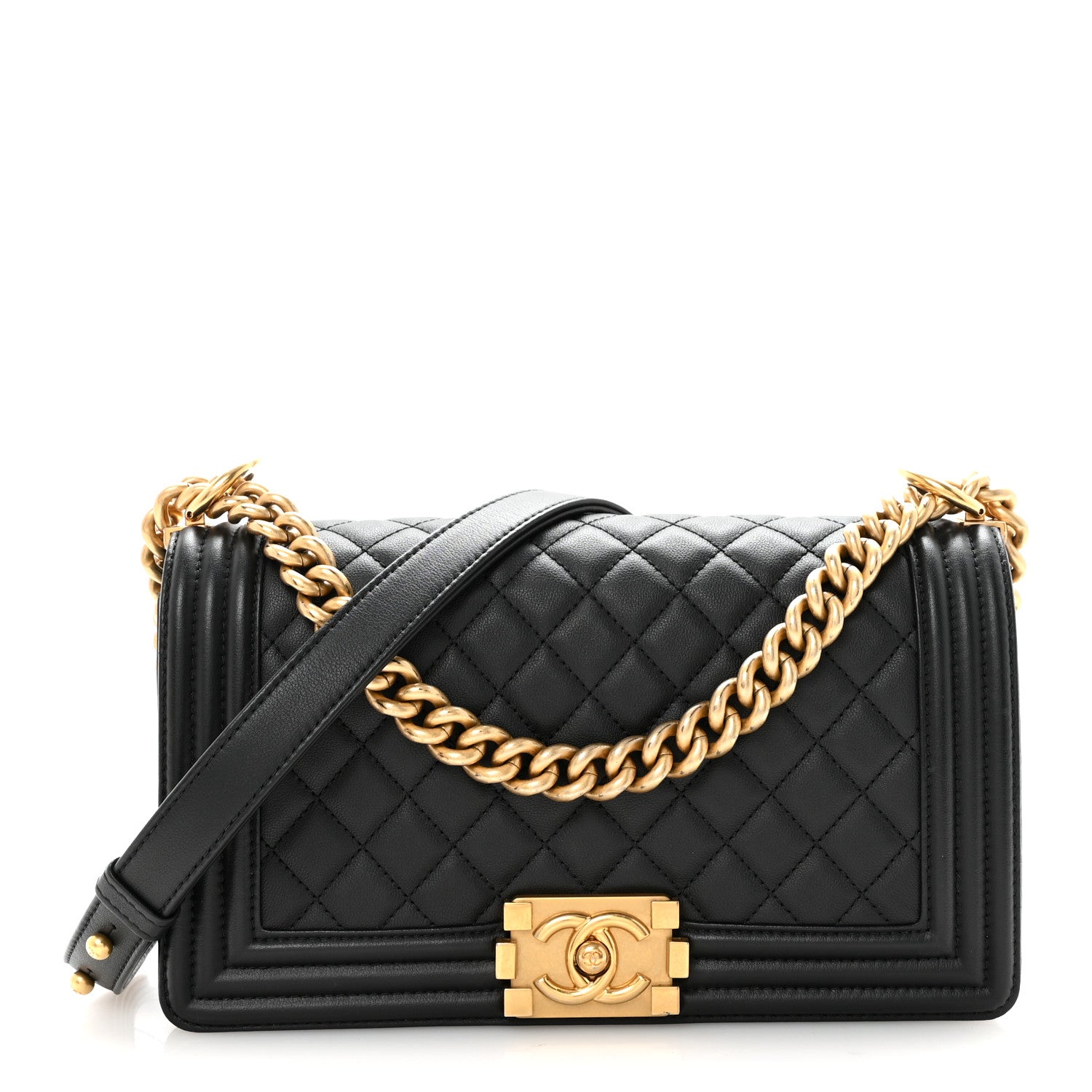 Chanel Calfskin Quilted Medium Boy Flap Black 1 of 11