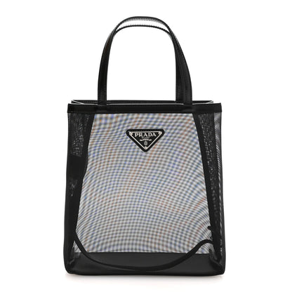Prada Mesh Small Tote Bag Black 1 of 11