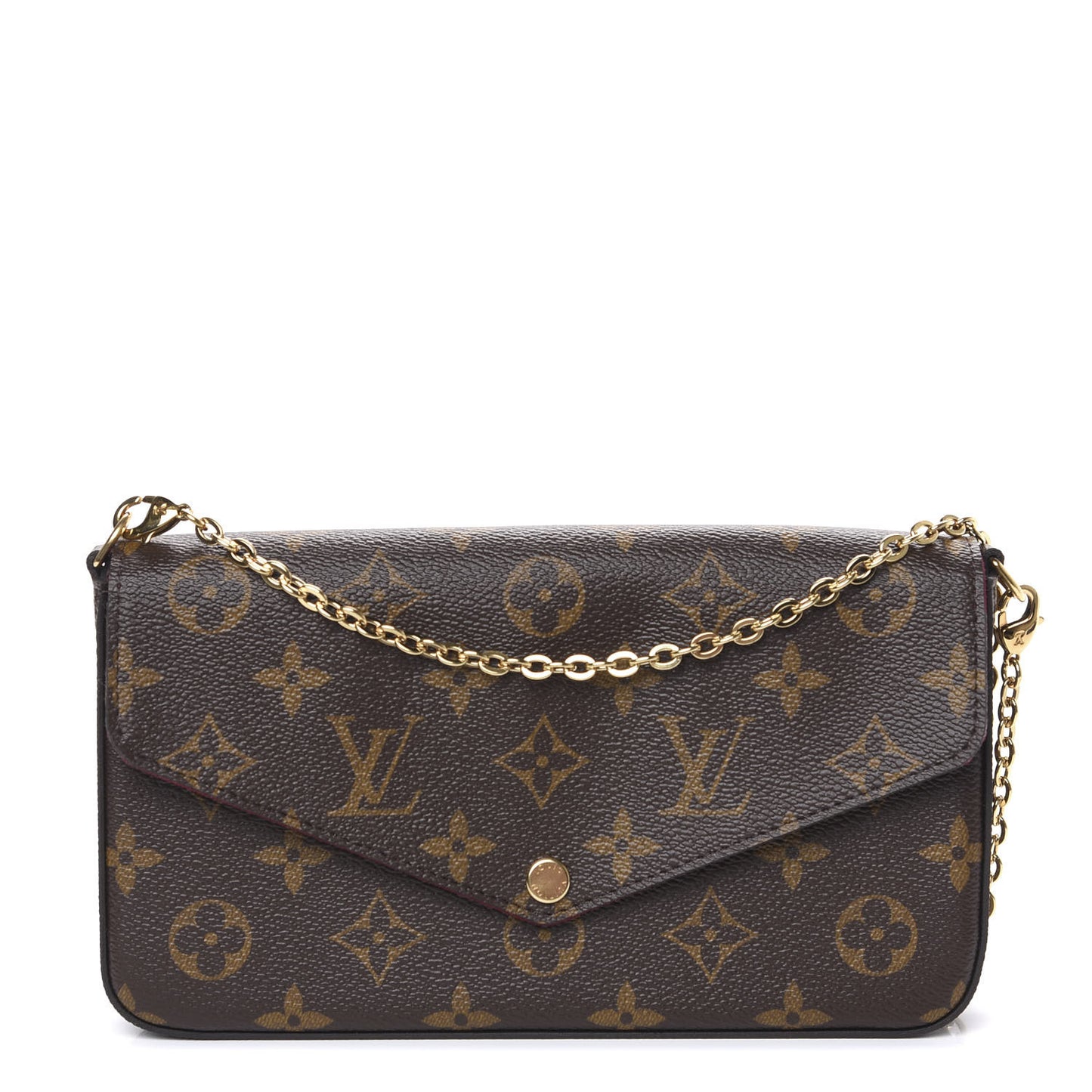 Monogram Pochette Felicie Chain Wallet Fuchsia