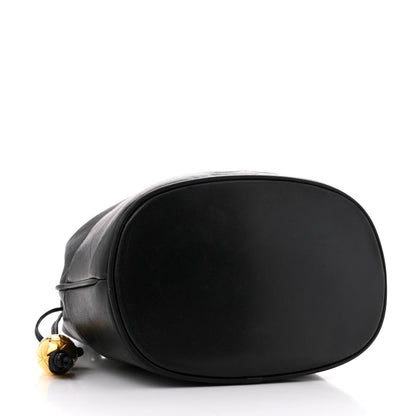 Chanel Lambskin CC Stitched Drawstring Bucket Bag Black 4 of 14