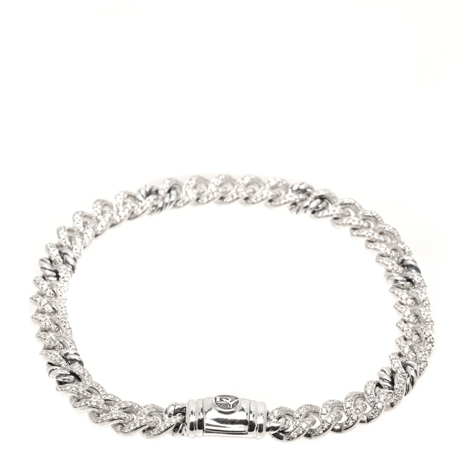 David Yurman Sterling Silver Diamond Petite Pave Curb Link Bracelet 2 of 4