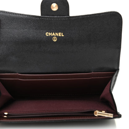 Chanel Caviar Quilted Medium Gusset Flap Wallet Black 5 of 8