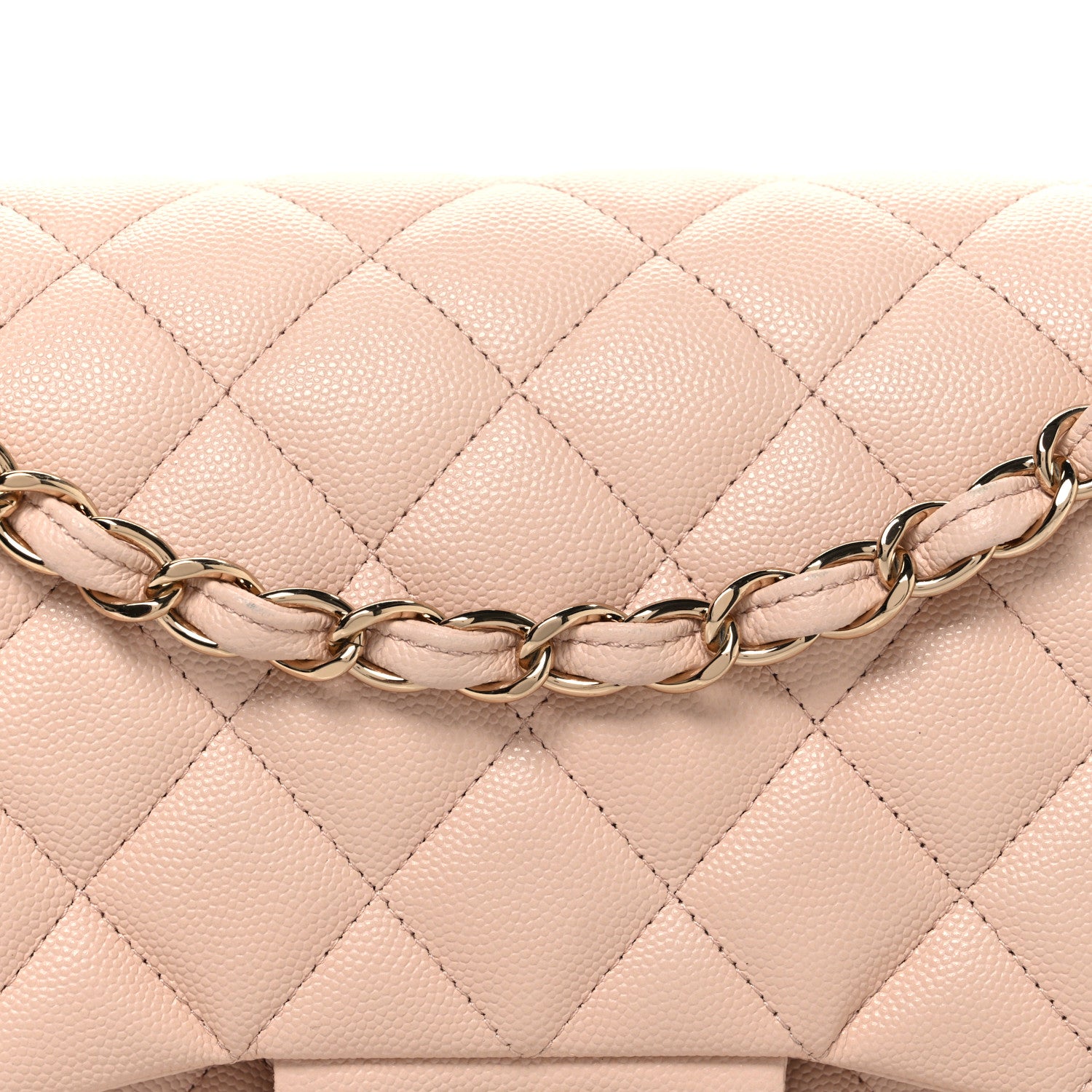 Chanel Caviar Quilted Jumbo Double Flap Light Beige 7 of 10