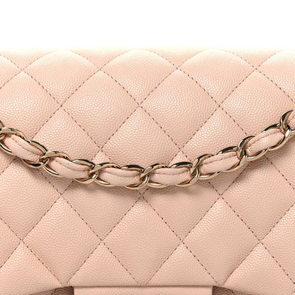 Chanel Caviar Quilted Jumbo Double Flap Light Beige 7 of 10