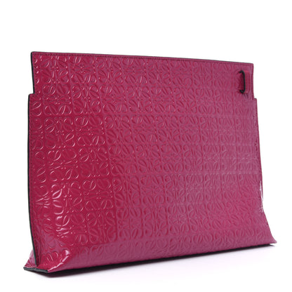 Loewe Calfskin Embossed Repeat T Pouch Raspberry 3 of 10