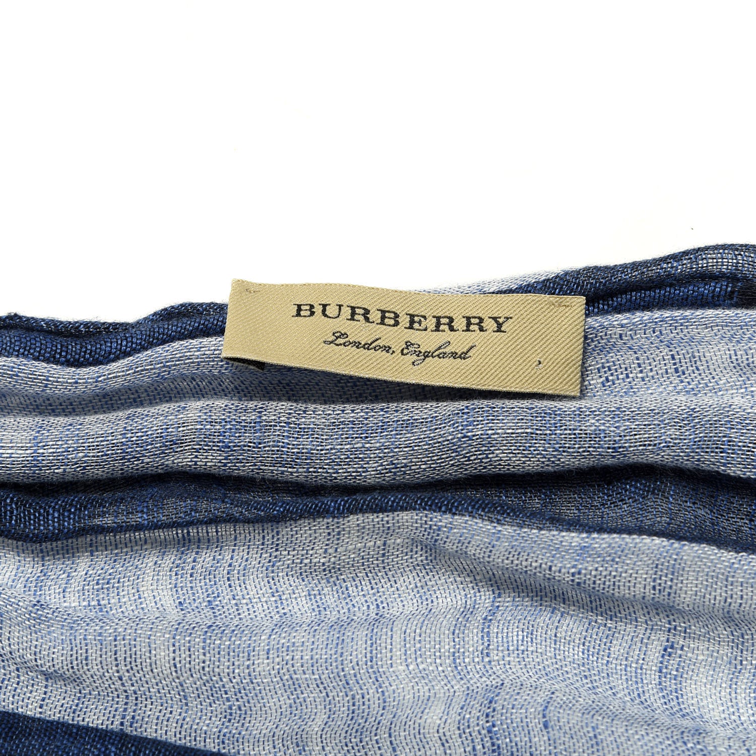 Burberry Wool Silk Gauze Giant Check Scarf Navy 3 of 4