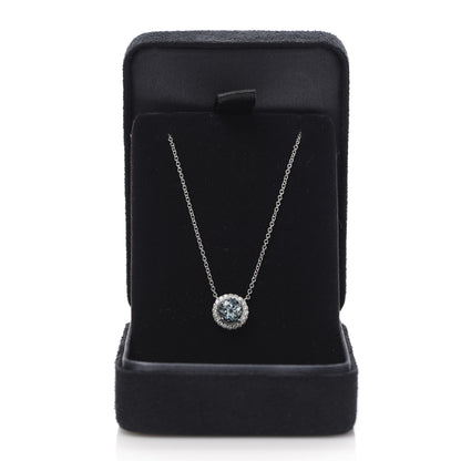 Tiffany Platinum Diamond Aquamarine Soleste Pendant Necklace 6 of 6