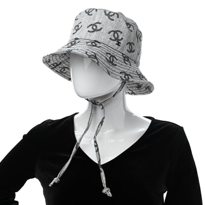 Chanel Denim CC Bucket Hat M White Black 2 of 8
