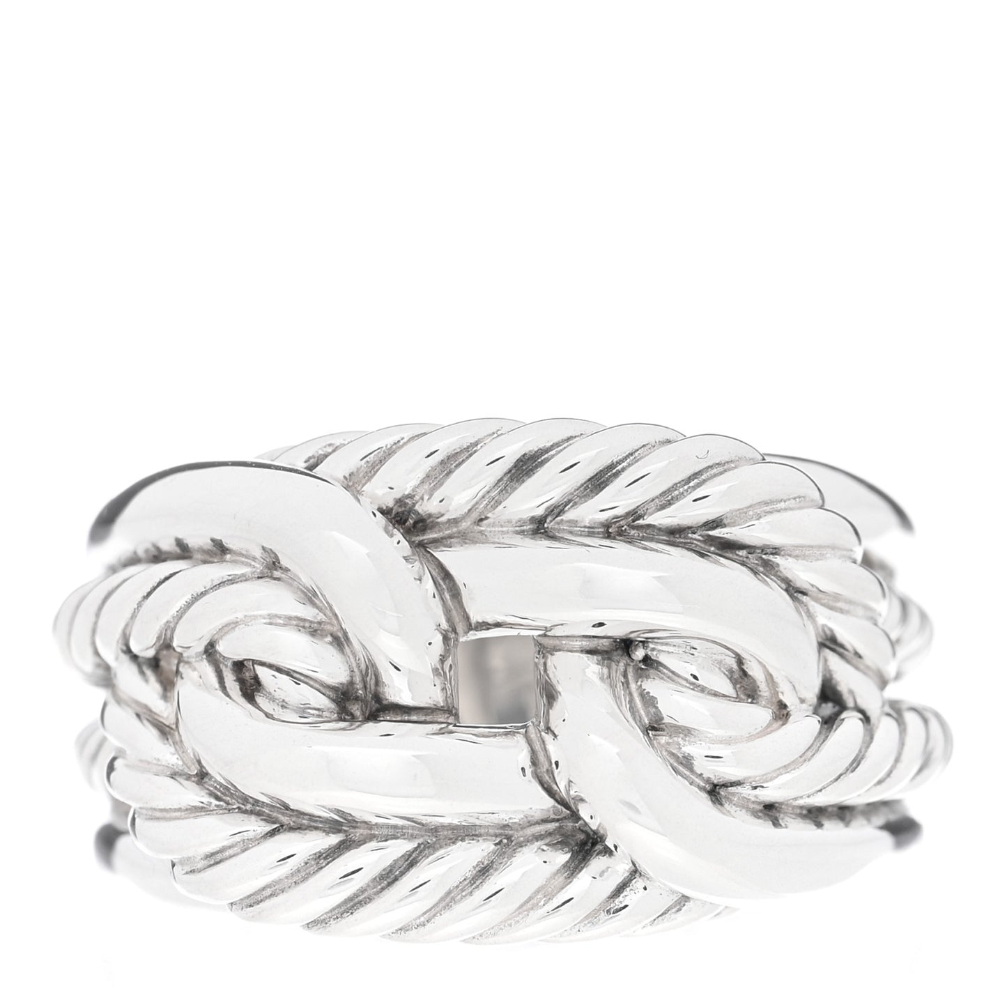 Sterling Silver Woven Cable Ring 50 5.25