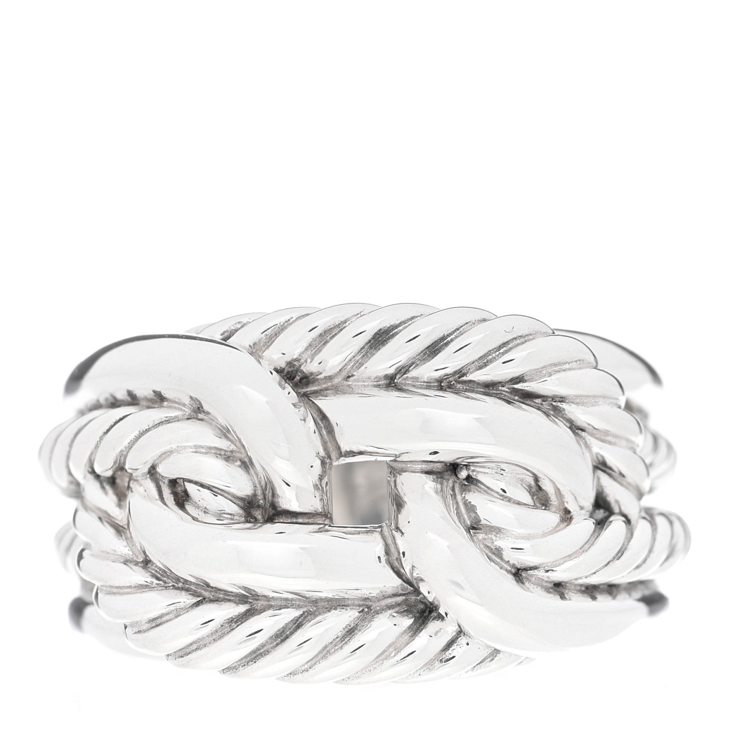 David Yurman Sterling Silver Woven Cable Ring 50 5.25 1 of 4