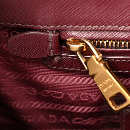 Prada Saffiano Vernice Medium Galleria Double Zip Cerise 14 of 25